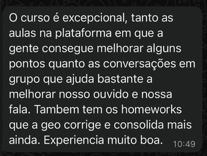 Avaliação real de aluno